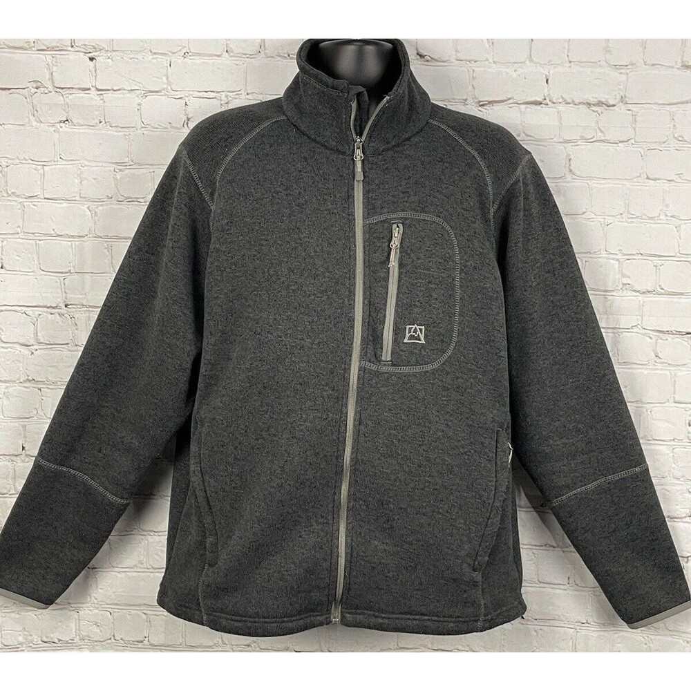 Avalanche Jacket Fleece Full Zip Mock Neck Outdoors/Casual Dark Gry Mens Size XL